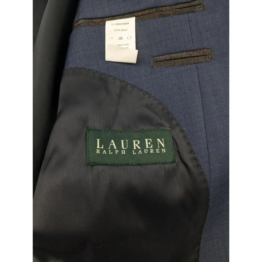 Ralph Lauren Men's Navy Wool Suit Jacket Blazer Sport Coat - Size 46R